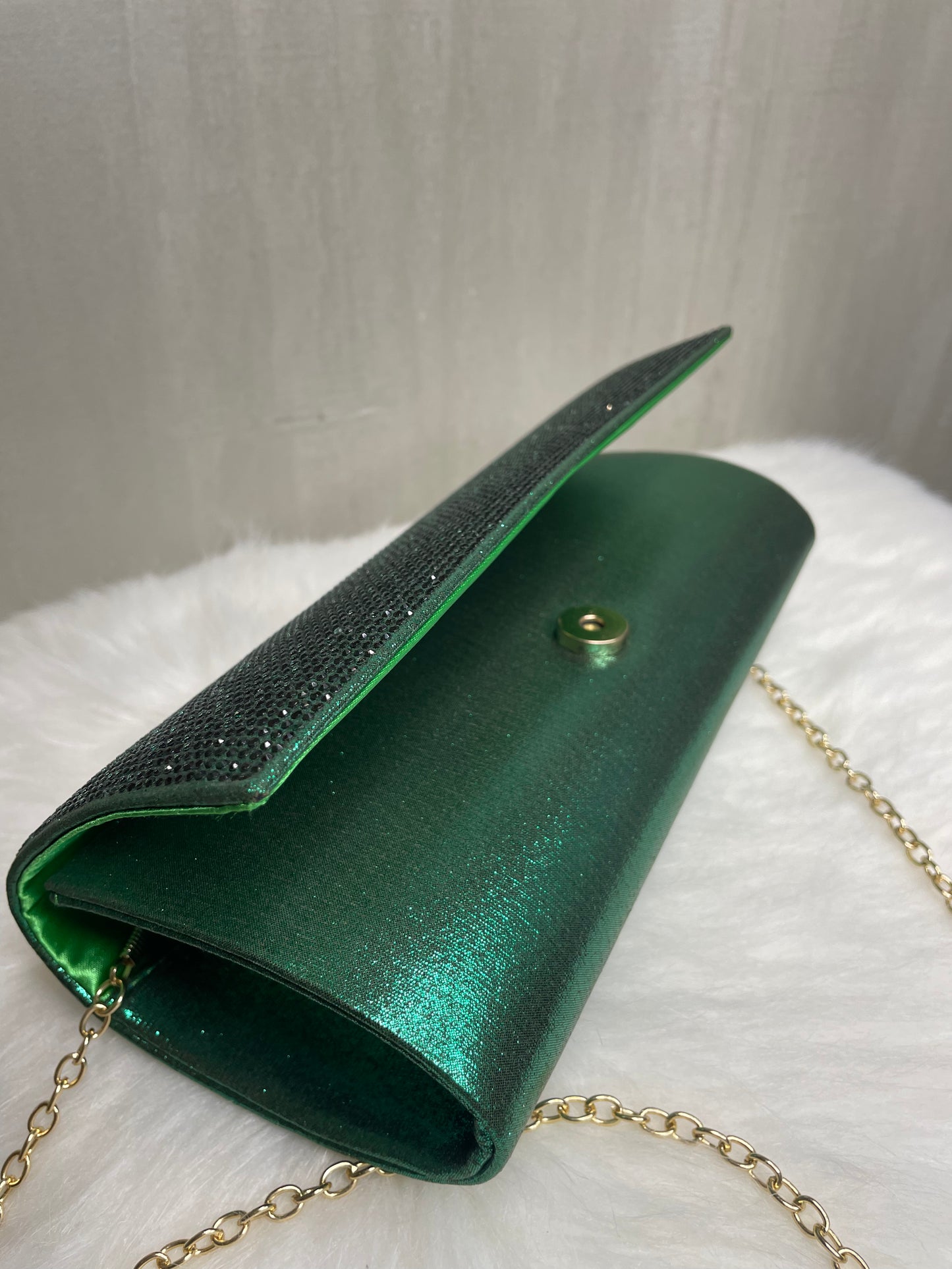Sparkling green purse