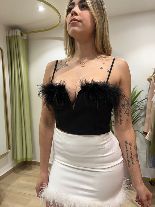 Black Feather Top