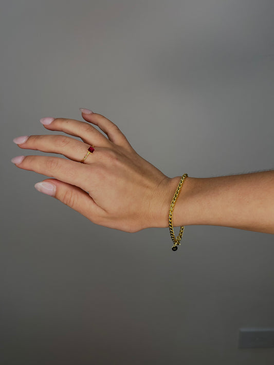 Double braided gold bracelet