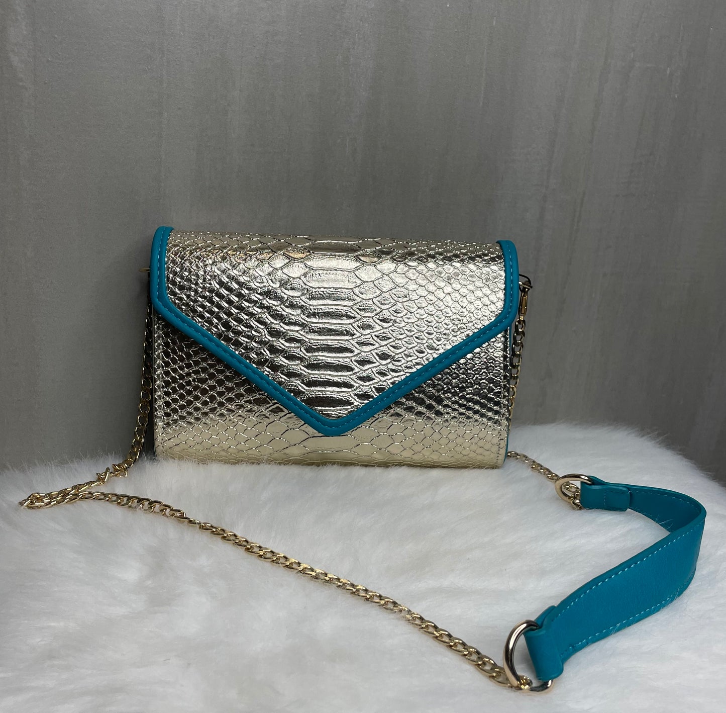 Blue champagne purse